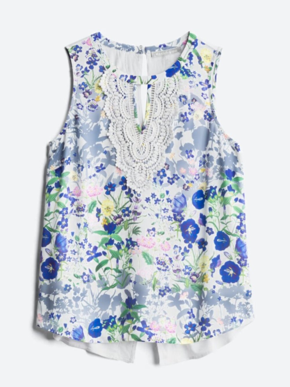 Daniel Rainn Quin Keyhole Crochet Blouse Tank Top Floral Size Large Shirt